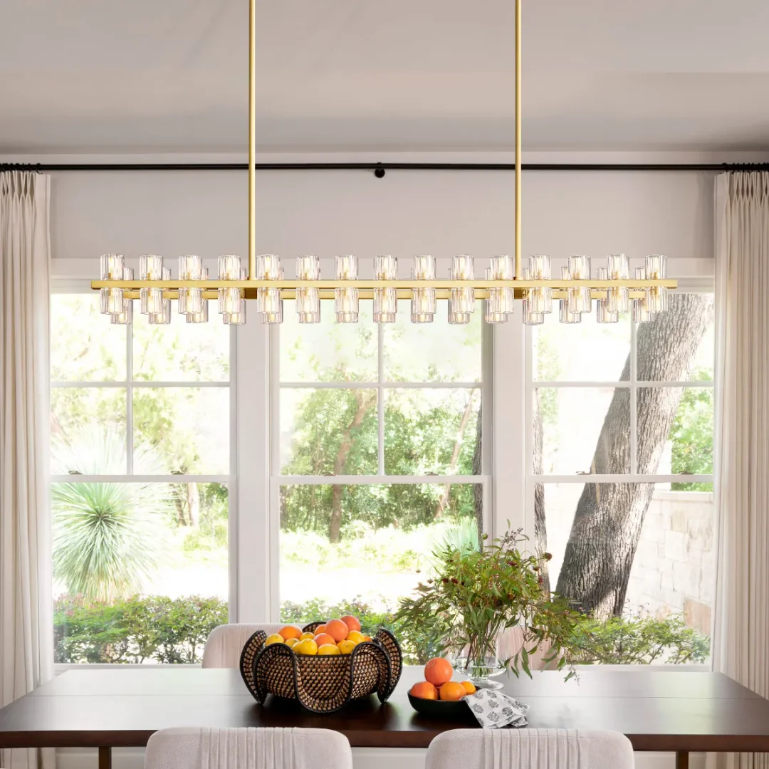 Crystal Cup Long Chandelier 40" JOSENART Josenart