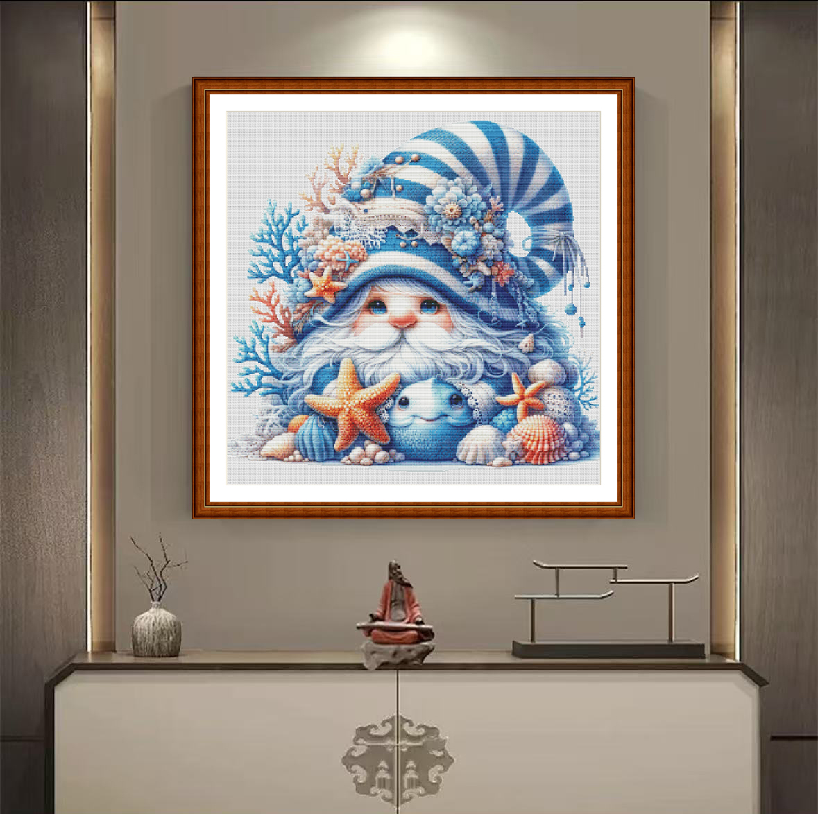 1set DIY Printed Cross Stitch Kit, 【ZZ5145- Coral Dwarf】aida cross stitch Painting Fairy Cross Stitch