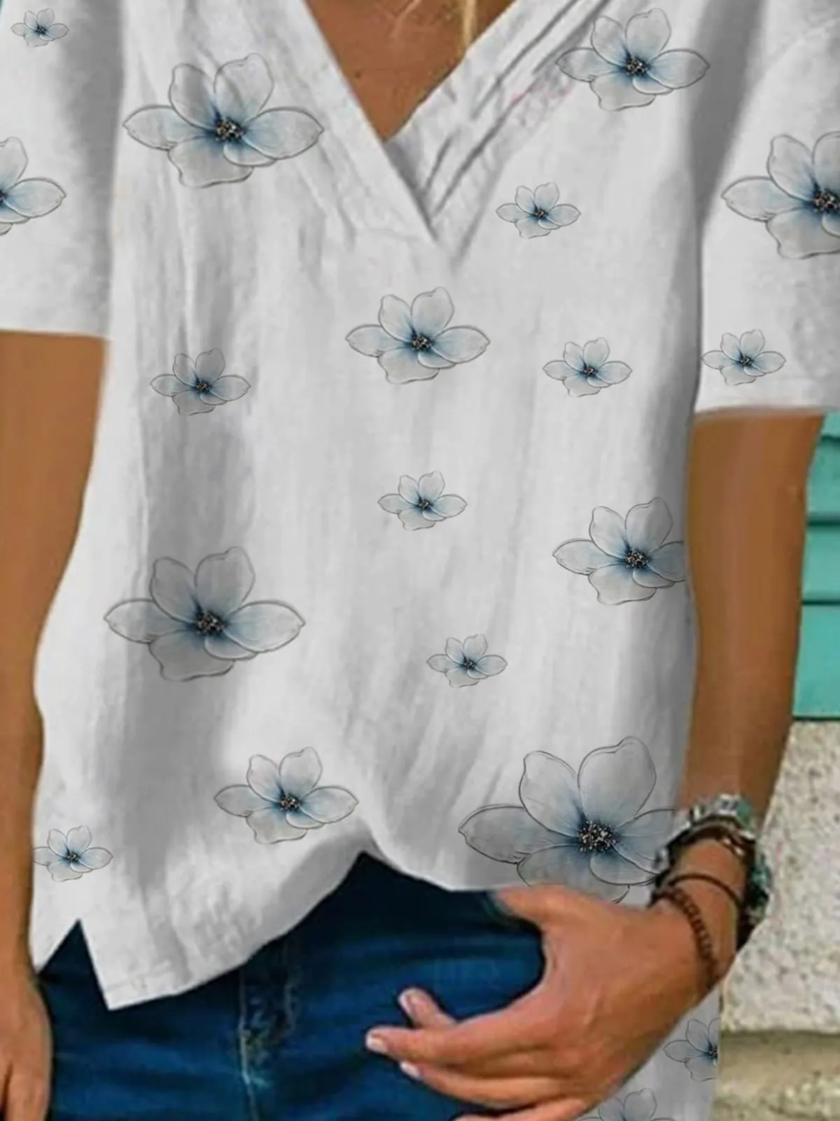 V Neck Sweet Tops