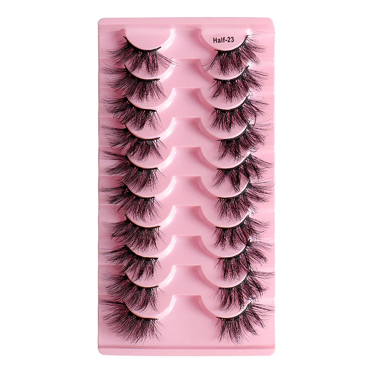 10 Pairs Thick Half False Eyelashes Multi-Layered False Eyelashes