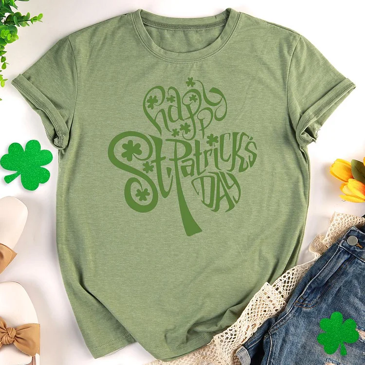 Happy St Patricks Day Round Neck T-shirt
