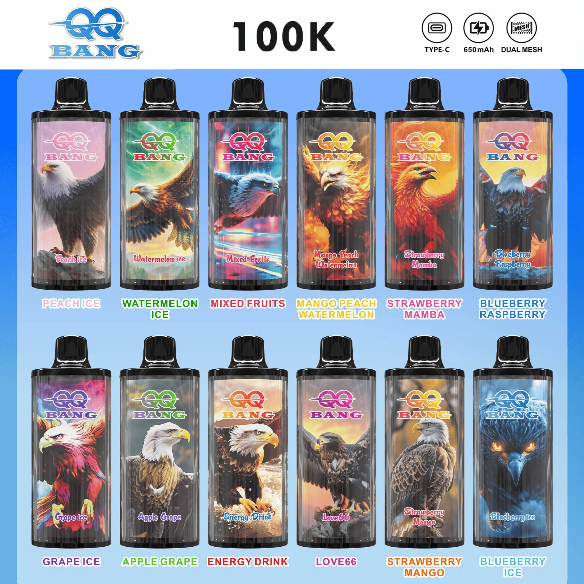 QQ Bang 100000 100K Puffs（10PCS）EU mysite fumotvapeshop