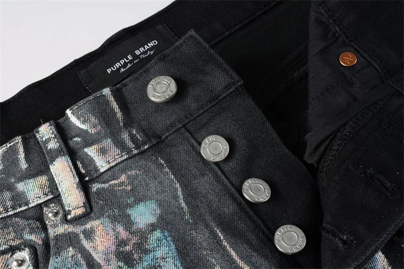 Purple Fashion Jeans 5028