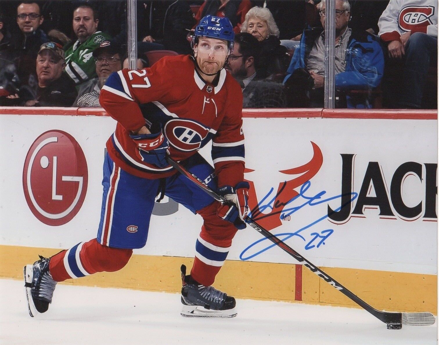 Montreal Canadiens Karl Alzner Signed Autographed 8x10 Photo Poster painting COA #6