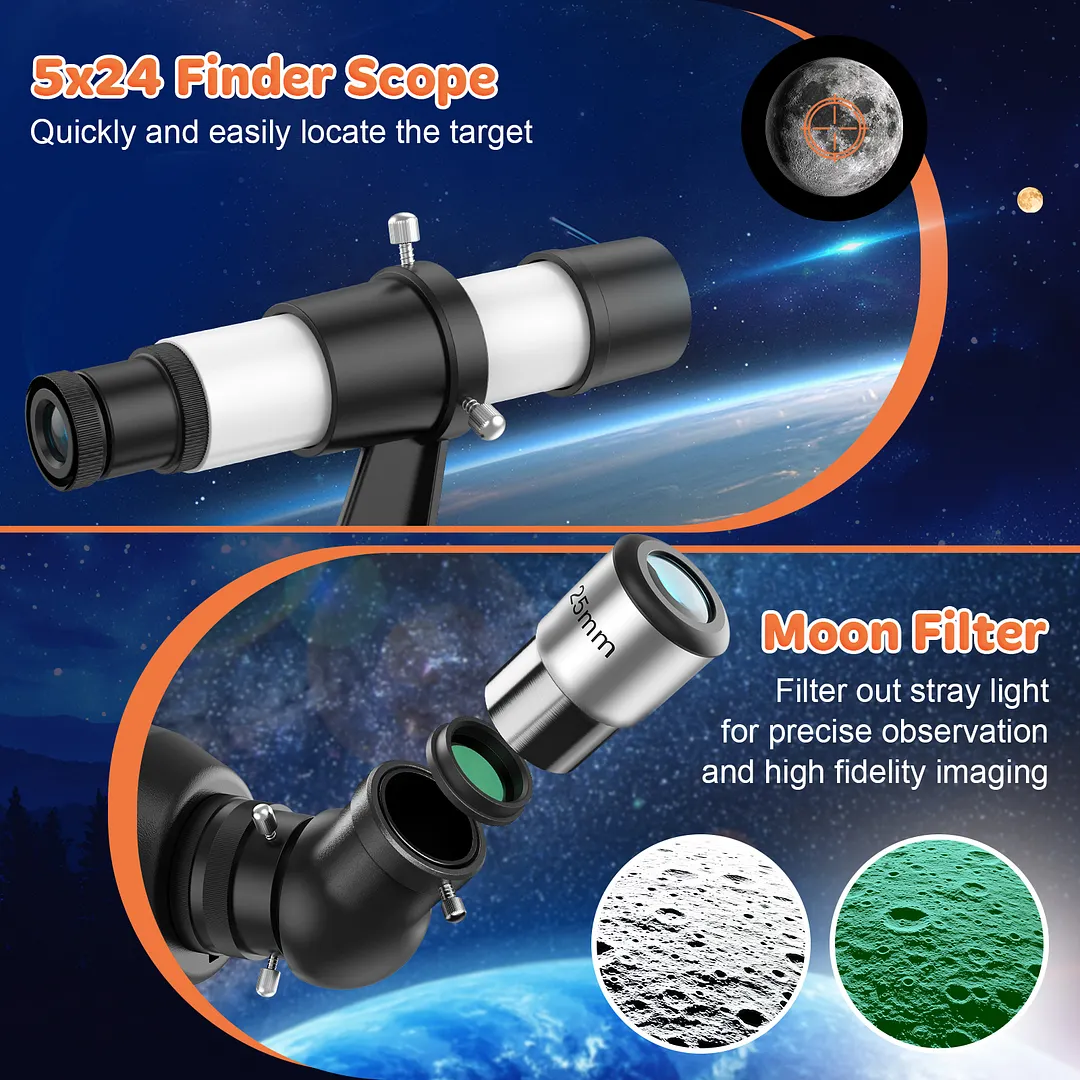 BEBANG Telescope for Adults & Kids, 70mm Aperture 500mm AZ Mount Refractor Telescope for Astronomy Beginners, Portable Travel Telescopes with Tripod Phone Adapter