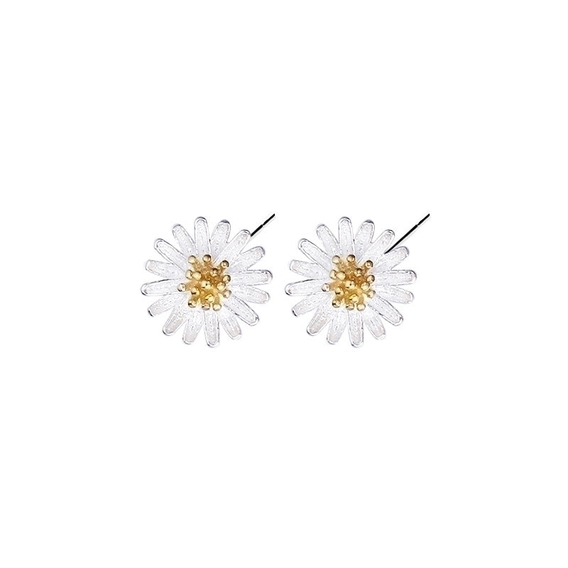 1 Pair Sterling Silver Flower Ear Studs