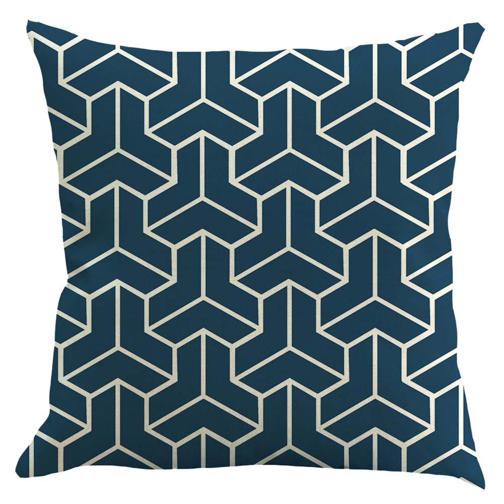 

Geometric Print Pillow Cushion Cover Linen Sofa Home Decor Pillowcase (B, 501 Original