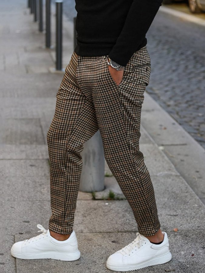 Men's Casual Check Pants