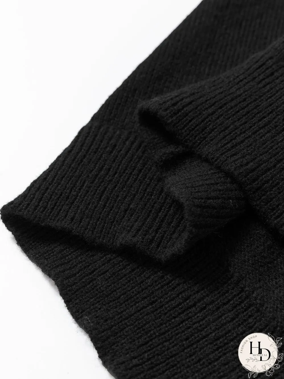 Heartfelt Black Graphic Round Neck Sweater