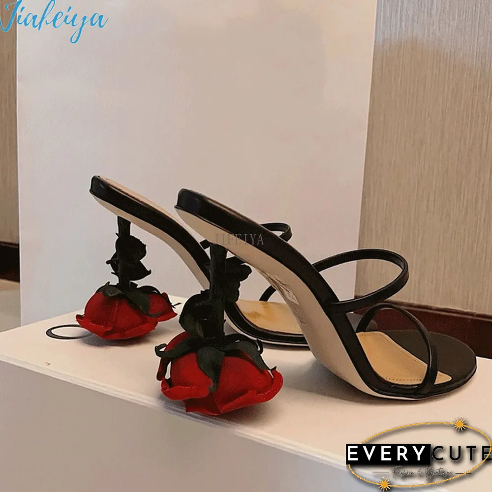 Fashion Ladies Rose Flower Sandals