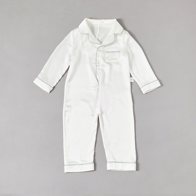100 Silk Baby Onesies Long Sleeve White Silk Pajamas Silk Loungewear