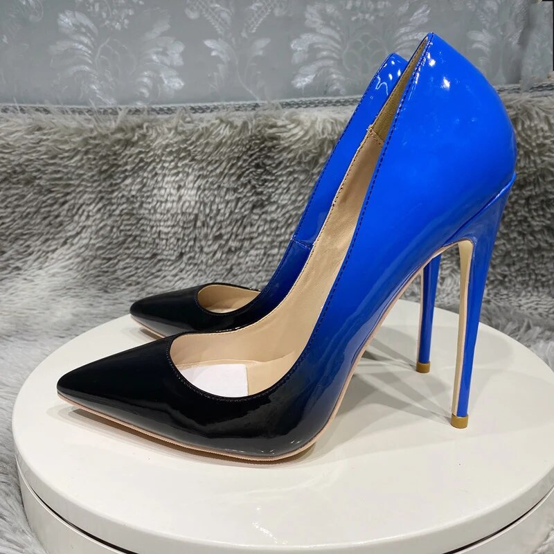 Gradient Colors Pointy Toe High Heel Party Shoes Comfortable Stiletto Pumps