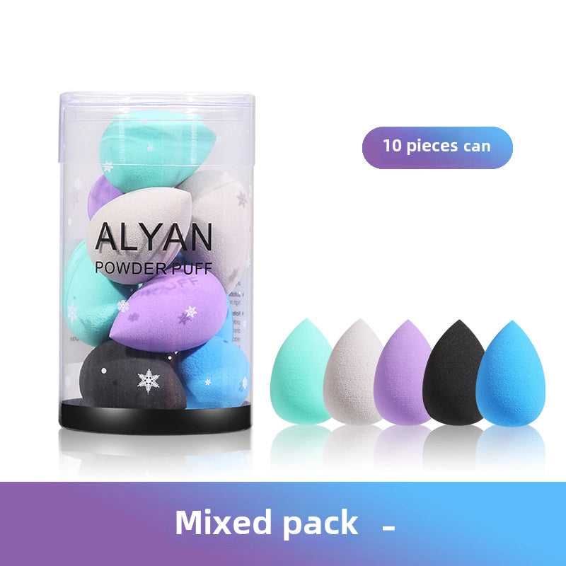 ALYAN Mini Beauty Egg Cylinder 10 Pack Soak Water Enlarged Wet And Dry Cosmetic Sponge Powder Puff Foundation BB