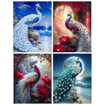 Completed Diamond Painting Peacock 14.6x16.5 Unframed. -  Hong Kong
