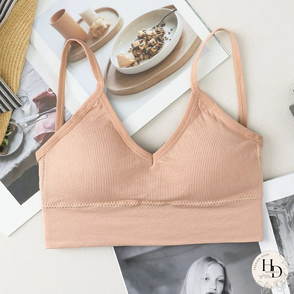 Womens Seamless Bras for Deep Neck Steel Ring Underwear Detachable Vest Sports Short Top