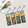 4Pcs Special Shape Sunset Flowers Diamond Painting Bookmark Art Projects
