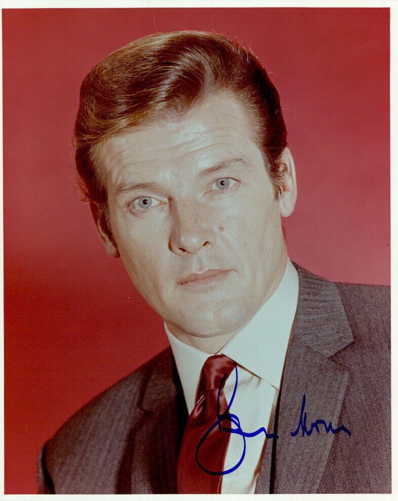 Roger Moore signed authentic 8x10 Photo Poster painting COA