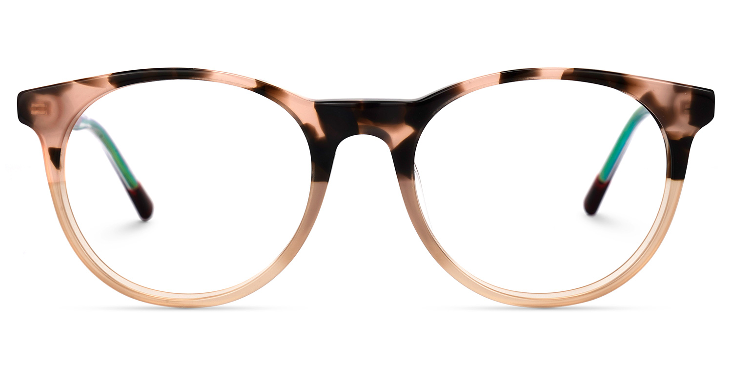 Necho Orange-Tortoise Rund Brille Orange-Tortoise