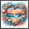Seaside Sunset - 11CT Stamped Cross Stitch - 40*40cm - Natural