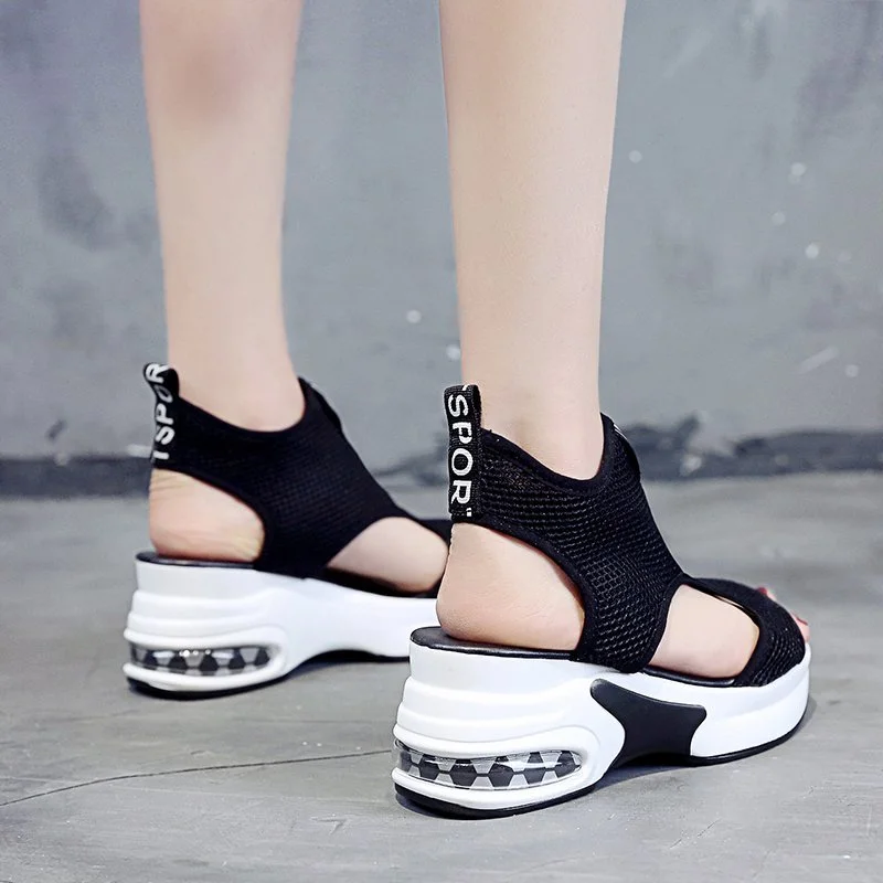 Height Increasing Insole Sports Sandals for Women 2021 Summer New Fashion Roman Style Wedge Platform Internet Hot Sandals