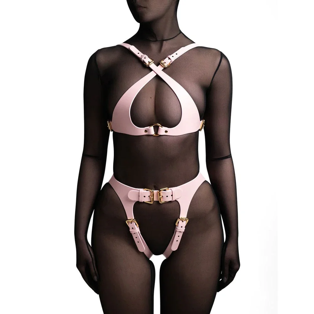 Billionm Fullyoung Sexy Women Faux Leather Lingerie Harness Belt Erotic Suspender Belt Thigh Garter Bondage Rave Gothic Clothing