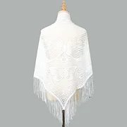 Thepearlpad Women Luxury Lace Scarf Shawls Solid Color Tessles Triangle Scarf Sexy Hollow Out Foulard Stoles Female Embroidery Hijab Turban