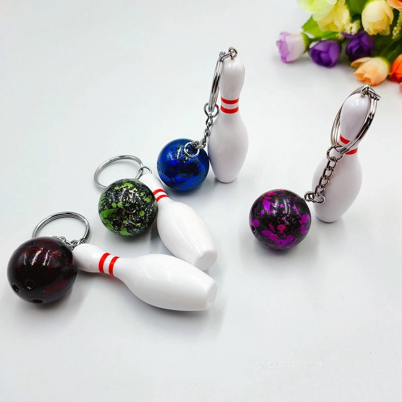 Minimalist Sports Bowling Ball Plastic Unisex Bag Pendant Keychain