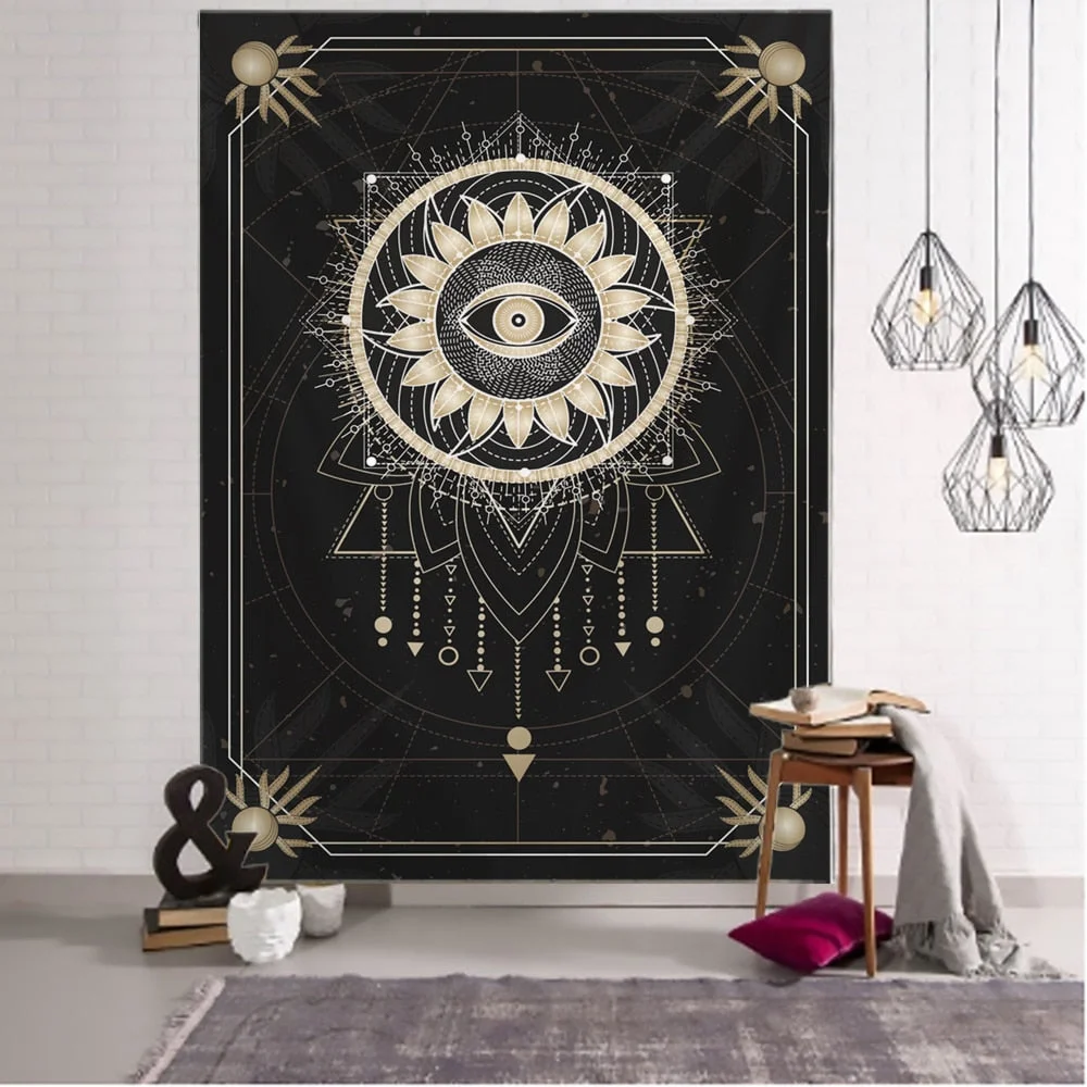 Witchcraft Tarot Tapestry Wall Mount Psychedelic Tapiz Hippie Mandala Sun Moon Dormitory Mystery Home Decor