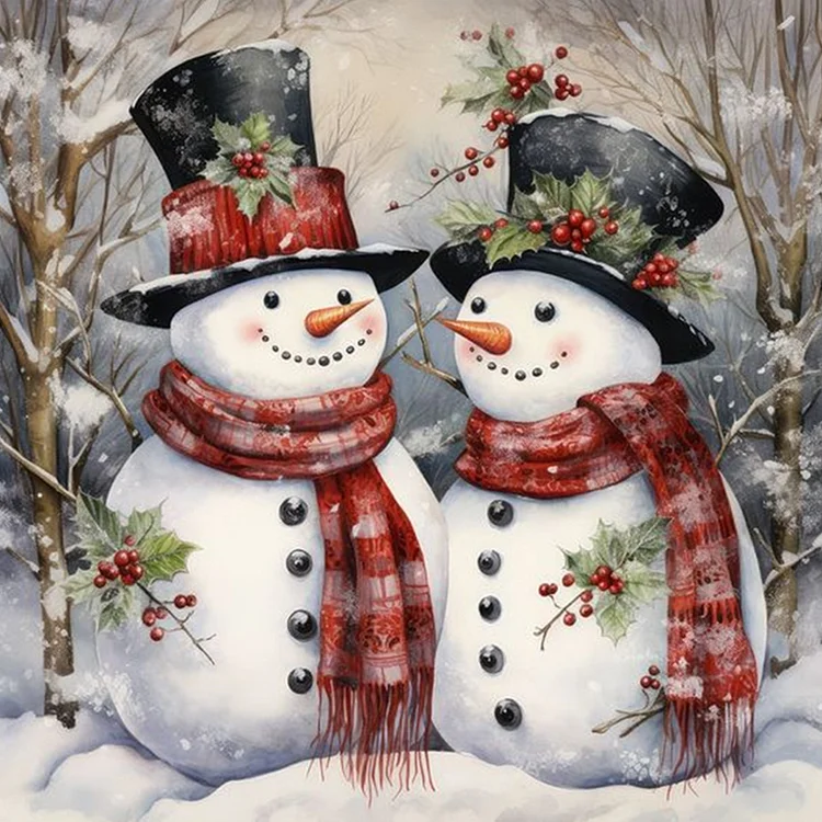 Snowman - Full Round - Diamond Painting(40*40cm)
