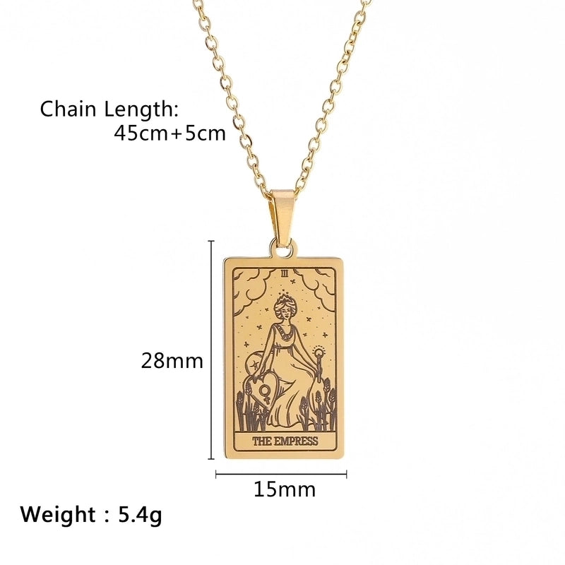 Minimalist Human Tarot 304 Stainless Steel Plating Pendant Necklace