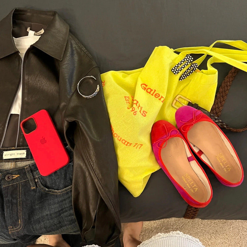 Unisex Medium Cotton Letter Preppy Style Square Open Square Bag