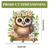 (US Only)Wooden Special Shape Owl 3 Hooks Diamond Painting Hook Rail for Wall Cabinet