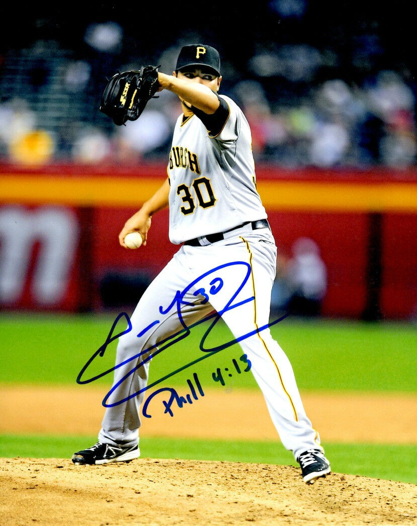 Signed 8x10 JEANMAR GOMEZ PITTSBURGH PIRATES Photo Poster painting- COA