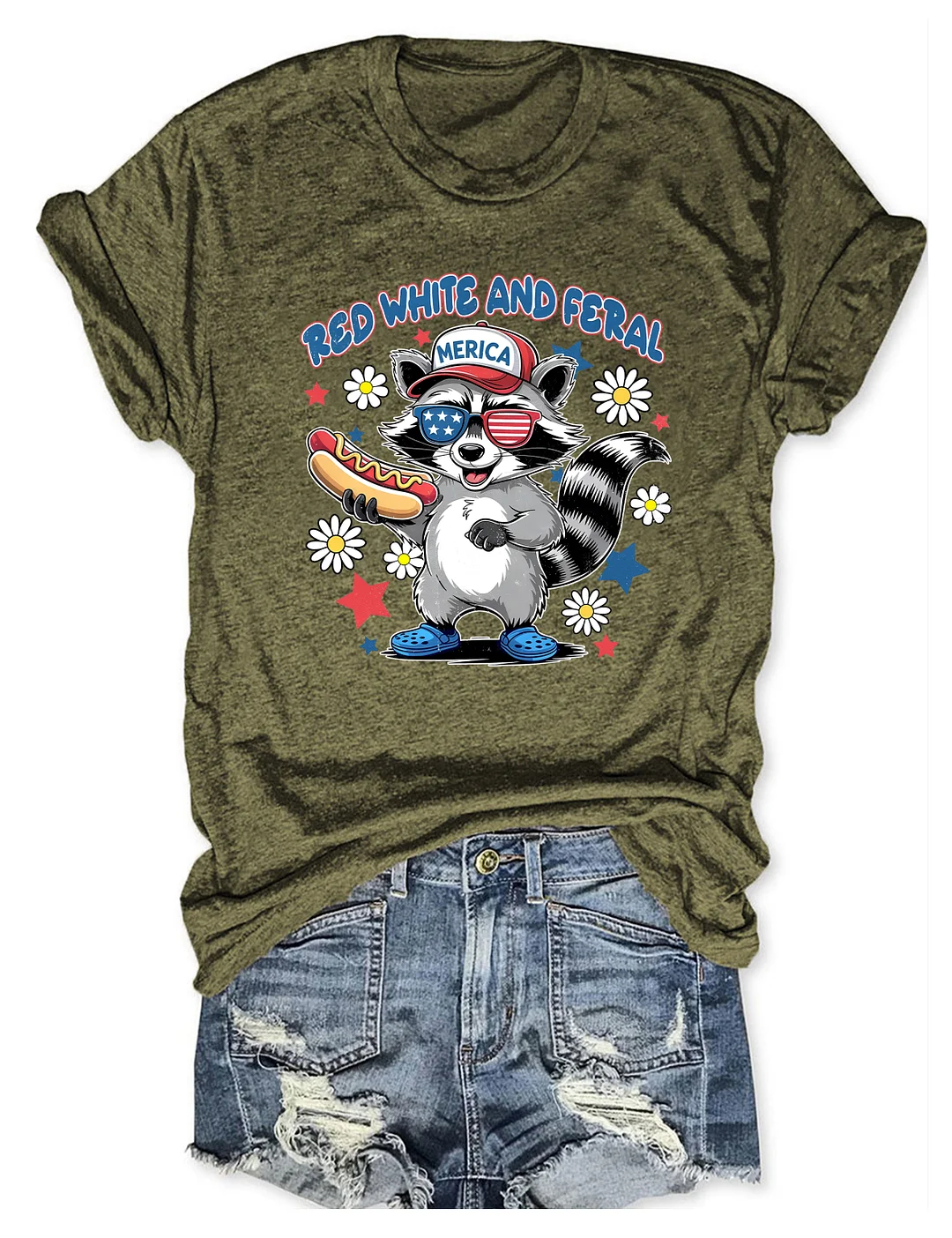 Red White And Feral T-shirt