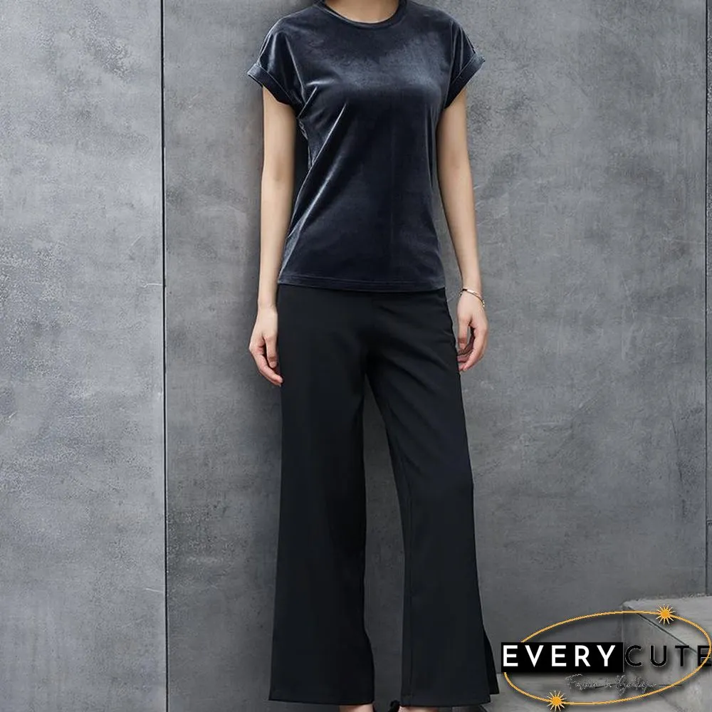 Casual Loose Plain Velvet Shirt