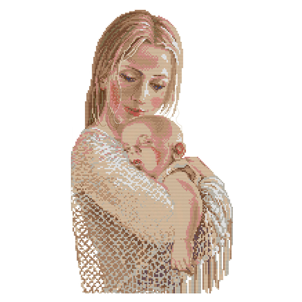 

Mother and Child - 14CT Stamped Cross Stitch - 29*46CM, 501 Original