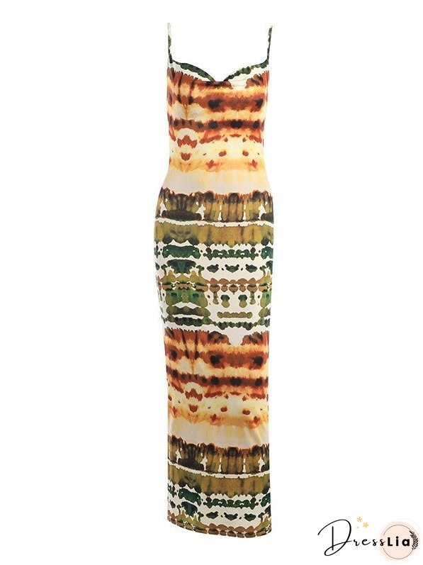 Backless Tie Dyed Dress