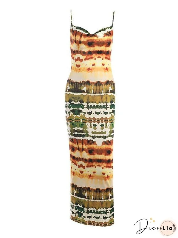 Backless Tie Dyed Dress