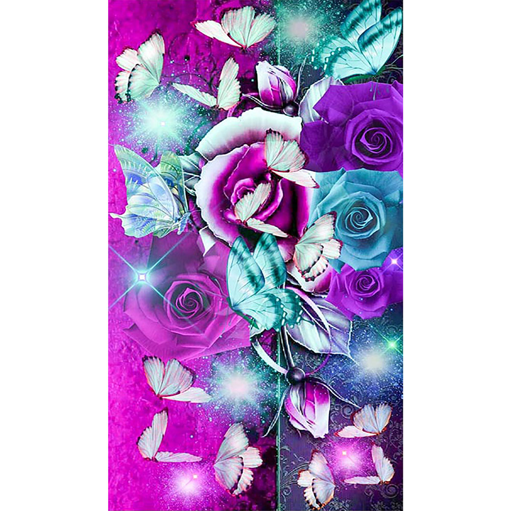 

Butterfly Purple Rose - Round Drill Diamond Painting - 40*70CM (Big Size), 501 Original