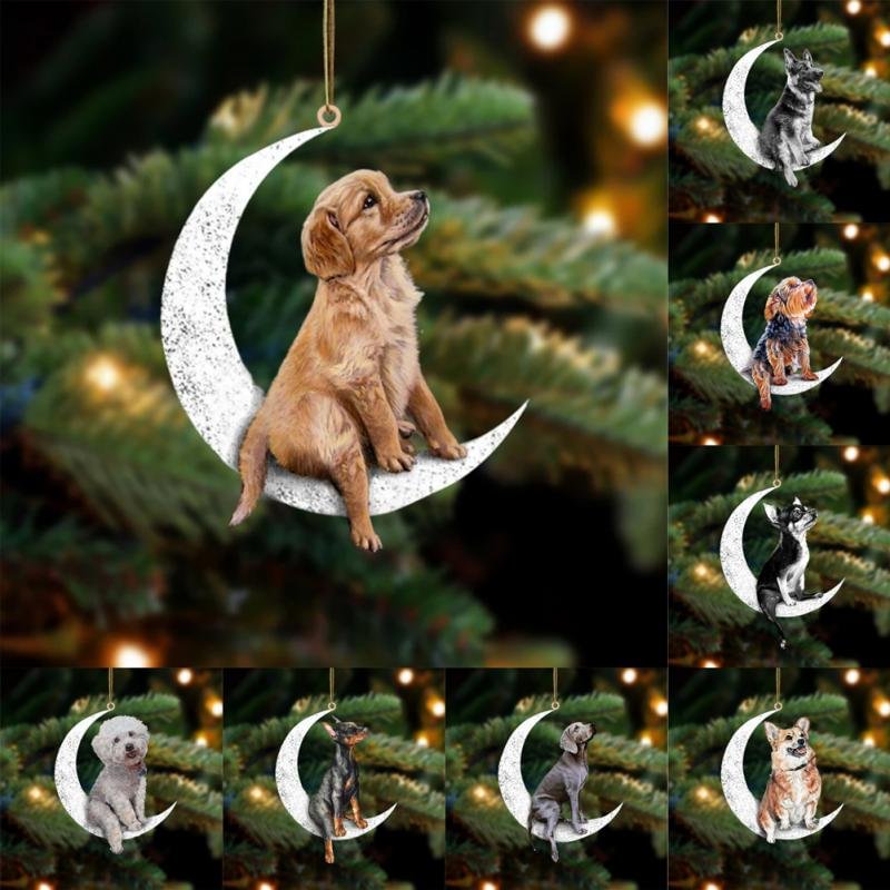 Moon Dog Christmas Tree Hanging