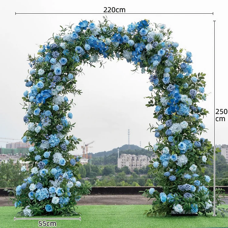 Blue Series Wedding Backdrop Frame Arch Floral Arrangement Event Props