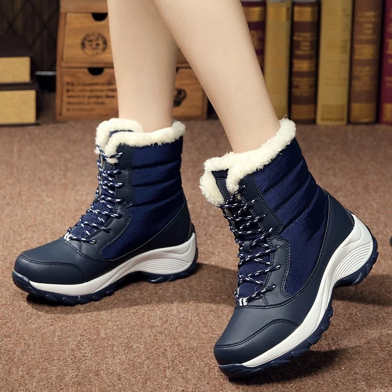 Women Boots Non-slip Waterproof Winter Ankle Snow Boots Women Platform Winter Shoes With Thick Fur Botas Mujer Thigh High Boots