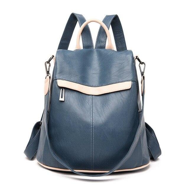 Leather Anti-theft Backpacks Travel Shoulder Bag School Bags、、sdecorshop