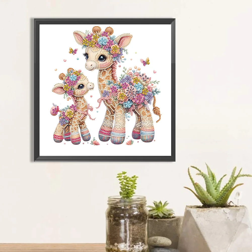 Diamond Painting - Partial Special Shaped Drill - Giraffe(Canvas|30*30cm)
