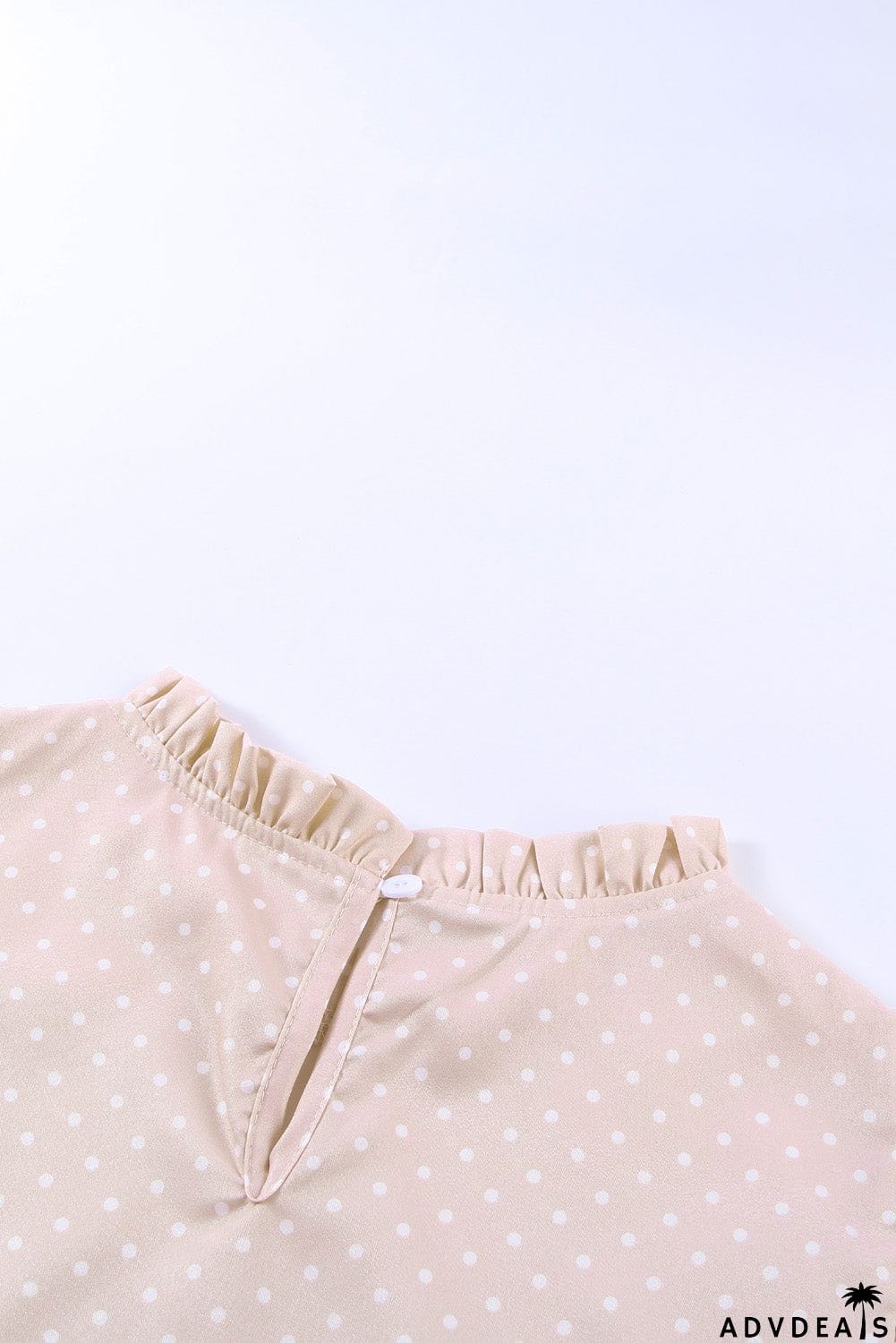 Ruffled Collar Dotted Print Top