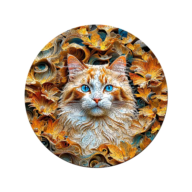 Sapphire Eyes Cat - Wooden Jigsaw Puzzle