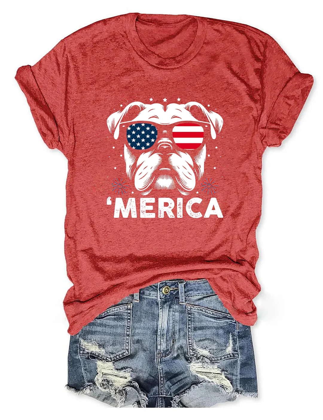 Bulldog 4th Of July T-shirt