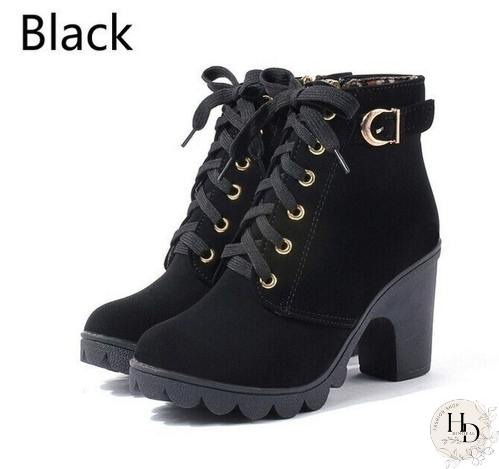 New Ladies Boots Solid Color Fashion Fur Martin Boots Increase Warm and Comfortable Boots