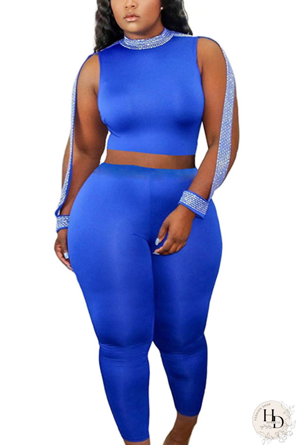 Red Polyester Fashion Sexy Print Solid pencil Sleeveless Two Pieces