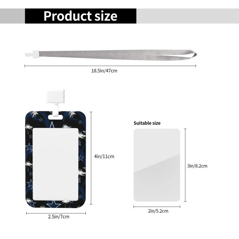 Dallas Cowboys Fan ID Card Badge Holder Work Card Protective Cover -vertical